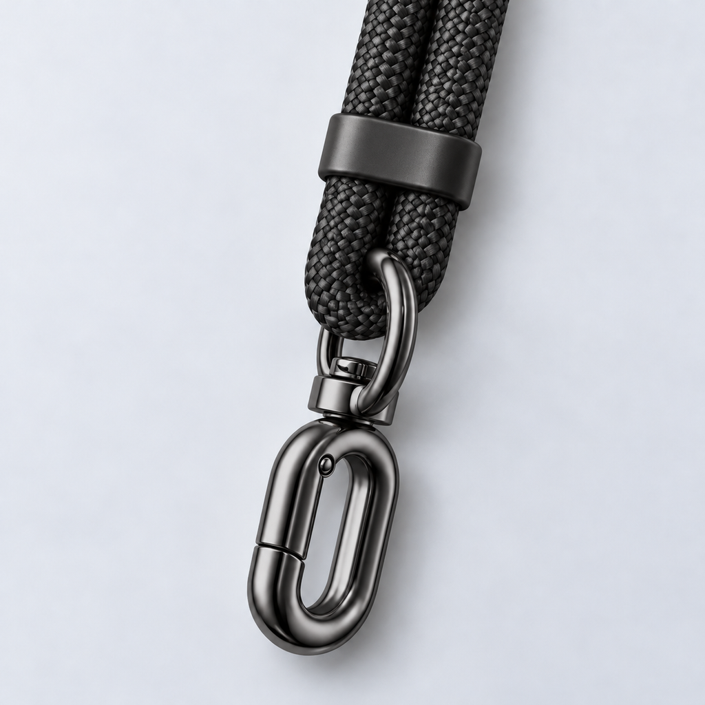 Premium Crossbody Phone Strap — black — detail